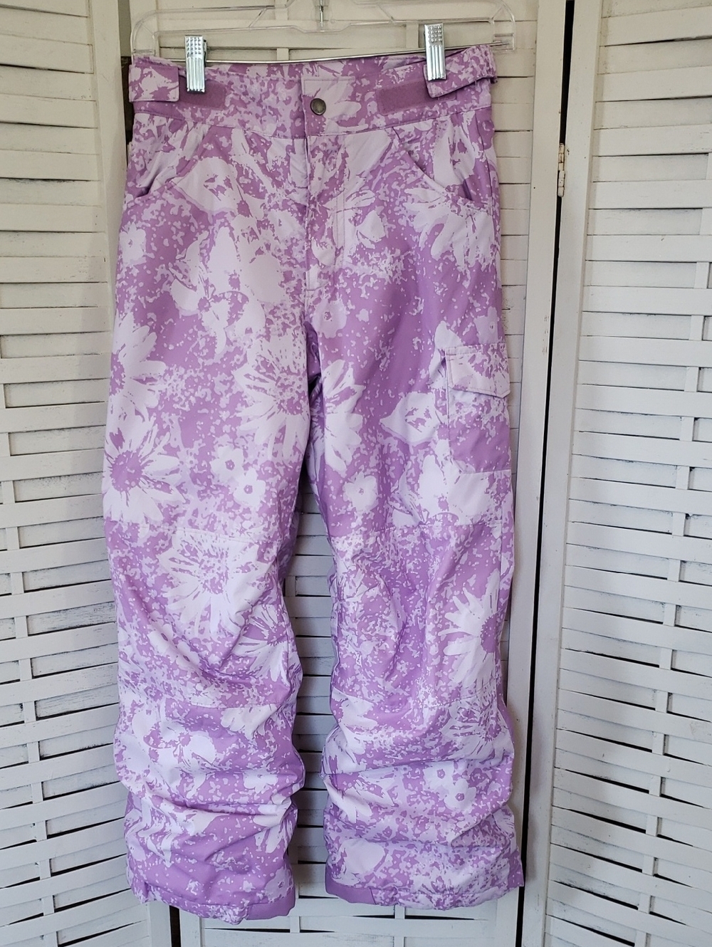 Columbia Youth Outgrown Lilac Floral Snow/Ski Pants Size M